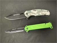 Two WarTech Folding Single Blade Knives