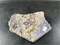 Agate stone specimen, polished on inside 7"
