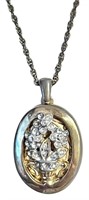 Vintage Goldtone Photo Locket Necklace