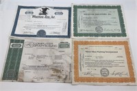 Vintage Stock Certificates ( For Display Use)