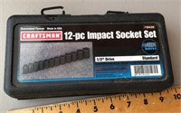 12-pc 1/2" drive standard impact socket set