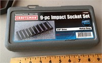 9-piece deep well metric impact socket set