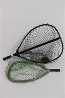 Lot of 2 fishing nets, 13inch wide and 18" wide