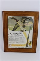 1946 Winchester duck hunting framed magazine AD