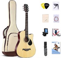 Lankro 38 inch Beginner Acoustic Guitar Natural Ba
