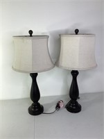 Matching Black Wood Lamps