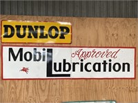 Original Mobil Lubrication 2 piece enamel sign