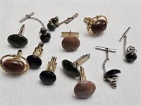 Group of tie pins and cuff links