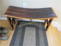 wine barrel stave entry seat bench, beautiful