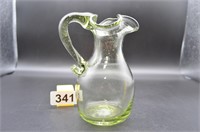 Hand blown art glass pitcher