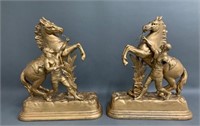 Pair of Early Spelter Statues