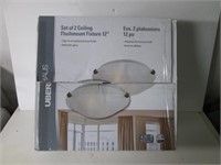 SET OF 2 CEILING LIGHT FIXTURE -OPENED BOX
