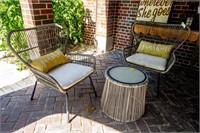 (2) Outdoor Chairs w/ Matching Table