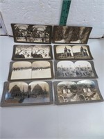8 Antique Stereo Scope Cards