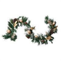 NIOB GOLD ORNAMENT PINE GARLAND 6'