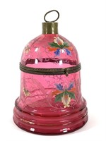 Spectacular 10" Bell Form Cranberry Glass Biscuit