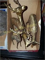 Five Brass Decorative Deer