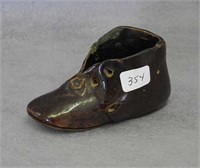 RW brown glaze baby shoe