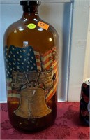 Vintage large medicine bottle patriotic stickers