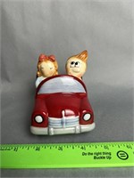 Boy and Girl in Car Salt and Pepper Shaker