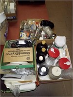 3 boxes miscellaneous hardware kitchen items iron