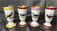 Set of 4 Le Faune French porcelain goblet 6in