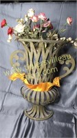 Metal French wall urn 21in tall