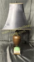 Cool vintage lamp with copper & jadeite 20in tall