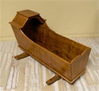 Hand Made French Oak Baby Cradle.