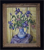 Katherine Redegeld Oil on Board Floral Painting