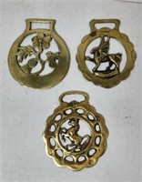 Brass Horse Ornaments (3x) Lot J