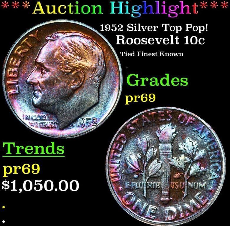 Proof ***Auction Highlight*** 1952 Roosevelt Dime