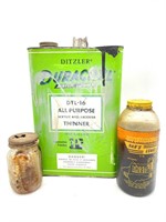 Ditzler Duracryl Lacquer Tin, Moroline Jar, and