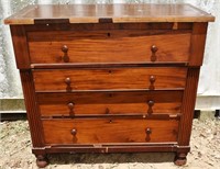 19th C mahogany Empire 4 drawer dresser, pick-up i
