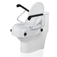 REAQER Raised Toilet Seat with Removable Handles,