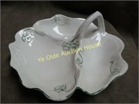 Vintage Porcelain Shamrock Dish w/Green