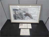 FRAMED RON PARKER PRINT 'THROUGH THE FIRS'