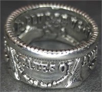 Silver dollar style ring 6.5