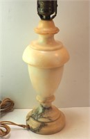 Signed Vintage Alabaster Column Table Lamp 1955