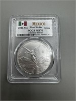 2023-MO PCGS Onza MS70 First Strike Mexico Silver