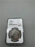 1885 NGC $1 AU Details Cleaned Morgan Silver Dolla