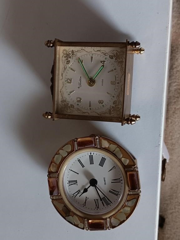 2 vintage clocks, West German wind up tradition