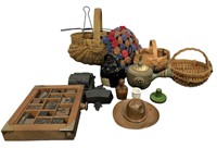 Primitive Baskets, Copper & Assorted Articles