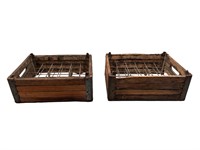 Pair of Wood and metal Milk Crates