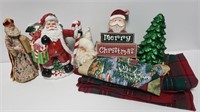 Santa Pitcher*, Table Covers & Other Holiday Items