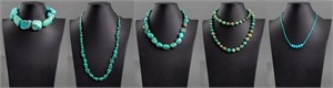 Turquoise Bead Necklaces, 5