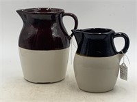 Vintage RRP company two tone pottery pitcher