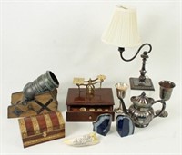 Miscellaneous Group of Desk Items, Lamp, Etc.