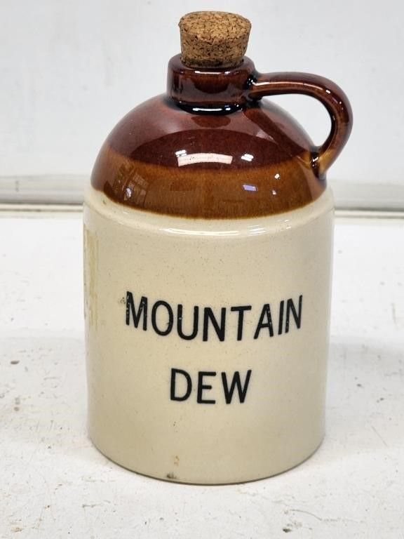 Miniature Stoneware Mountain Dew Jug