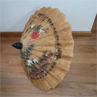Vintage Asian Rice Paper on Bamboo Parasol